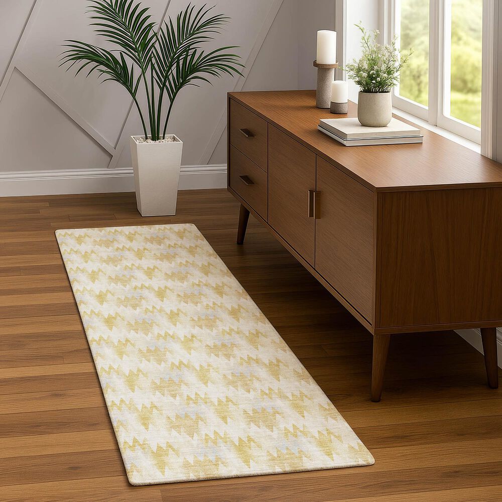 Dalyn Rug Company Soft Essentials Chevron Wheat 2'3" x 7'6" Runner, , large