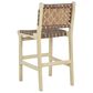 Maple and Jade Handmade Woven Kitchen Bar Stool with Brown Cushion in Light Brown, , large