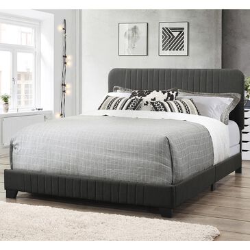 Accentric Approach Accentric Accents Queen All-In-One Upholstered Bed in Grey, , large