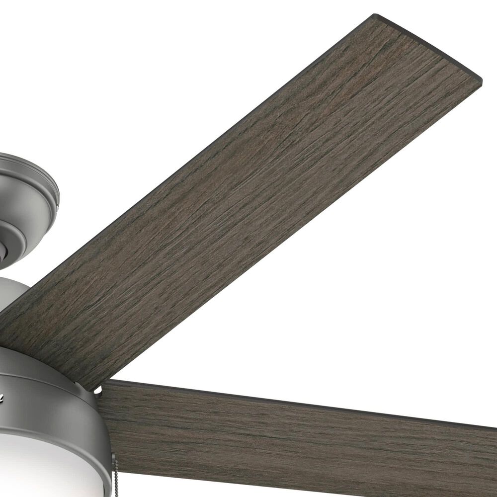 Hunter Anslee 52&quot; Ceiling Fan with LED Lights in Matte Silver, , large