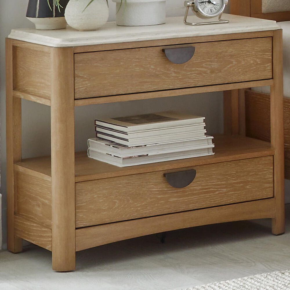 Simeon Collection Escape 2-Drawer Nightstand in Natural Patina and Sandstone, , large