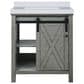 Lexora Home Marsyas 30" Single Bathroom Vanity in Ash Grey with White Quartz Top and Rectangular Sink, , large
