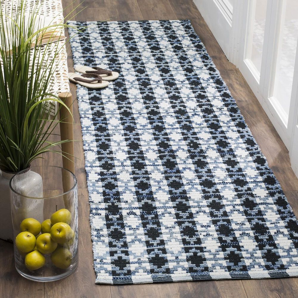 Safavieh Montauk Southwestern 2&#39;3&quot; x 6&#39; Ivory, Blue and Black Runner, , large