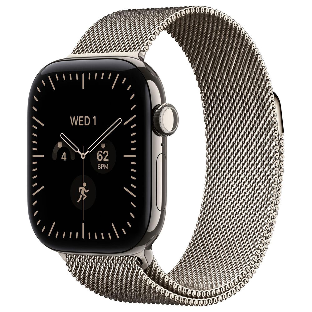 Apple Watch Series 12 (GPS + Cellular) 42mm Natural Titanium Case with Natural Milanese Loop (Pre-Order), , large