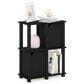 HOMLUX 3-Tier Storage Bookcase with Two Doors in Black Oak and Black, , large