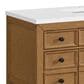 James Martin Malibu 48" Single Bathroom Vanity in Amber Birch with 3 cm White Zeus Quartz Top and Rectangular Sink, , large