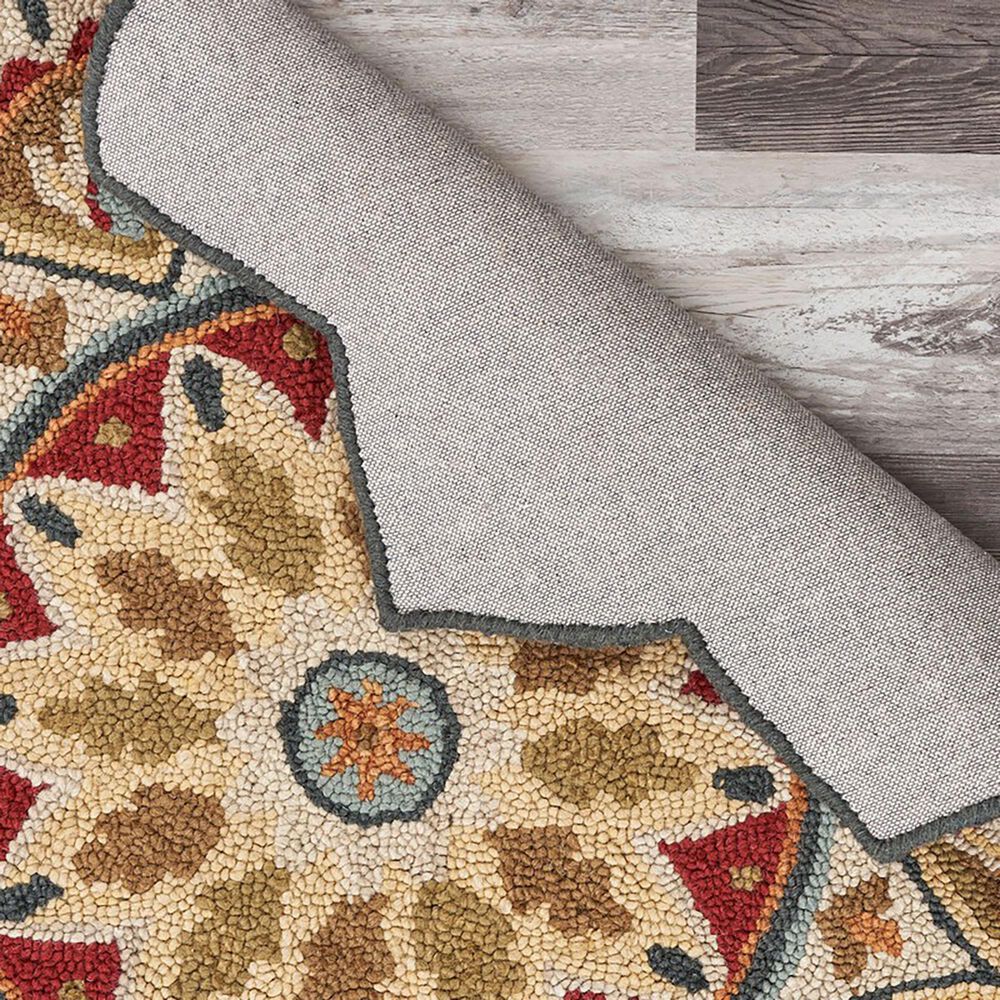 L&amp;R Resources Sinuous Sunflower 4&#39; Scalloped Red Area Rug, , large