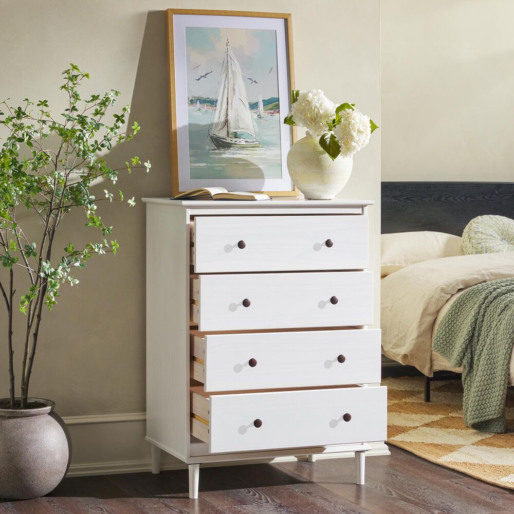 Walker Edison Spencer 4-Drawer Dresser in White, , large