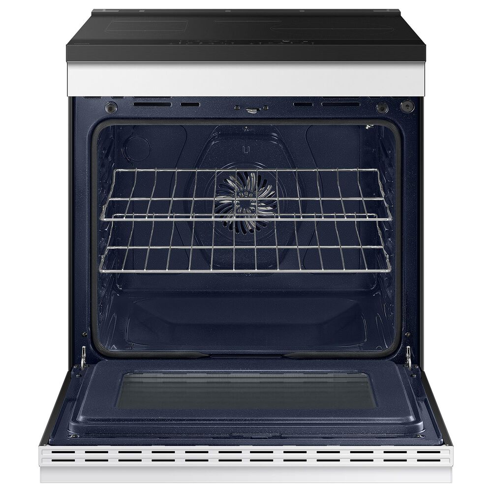 Samsung Bespoke Bespoke 6.3 Cu. Ft. Smart Slide-In Electric Induction Range with Ambient Edge Lighting and Air Sous Vide in White Glass, , large