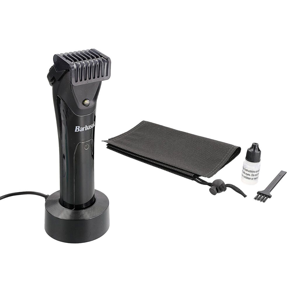 Barbosal Rechargeable Trimmer with Ceramic Blade and LED Light in Black, , large