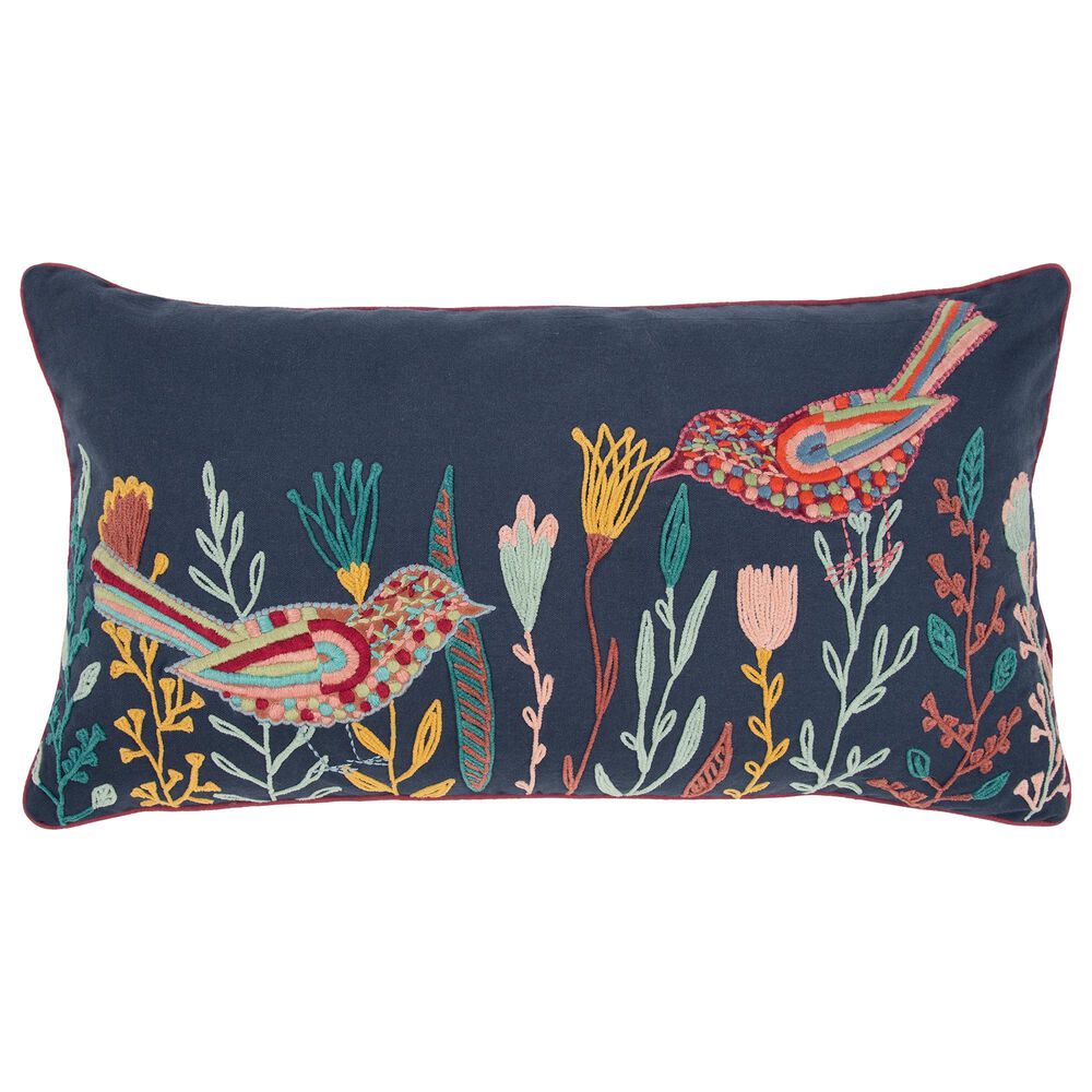 Rizzy Home Floral 14" x 26" Pillow in Black, , large