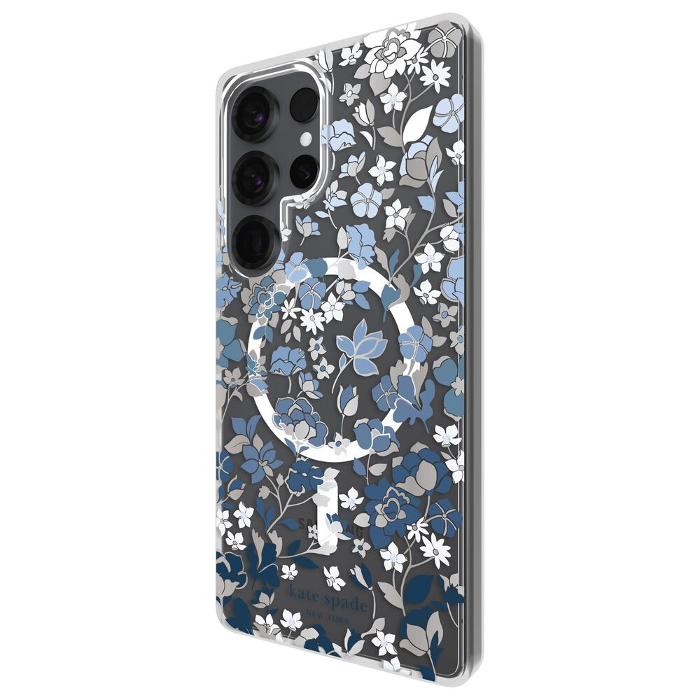 Kate Spade Protective Magnet Hardshell Case for Samsung Galaxy S 2025 Large in Flowerbed Blue, , large