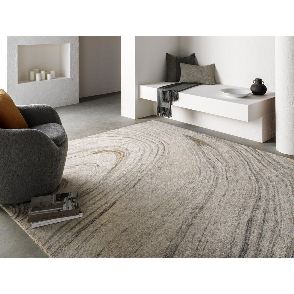 Surya Kavita 10&#39; x 14&#39; Gray, Charcoal, Mustard and Brown Area Rug, , large