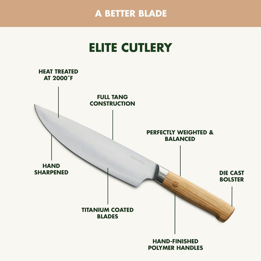 Green Pan Elite Cutlery 8-Piece Steak Knife Set in Light Pakka, , large
