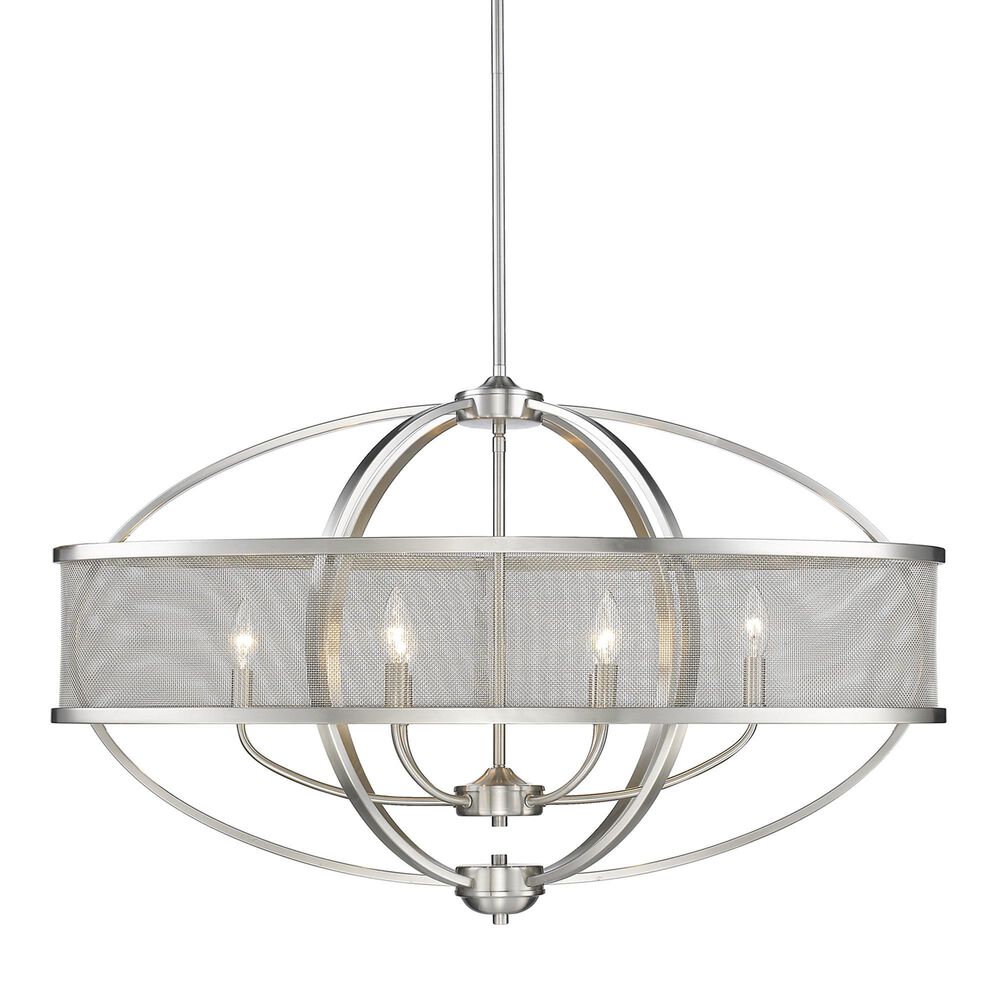 Golden Lighting Colson 6-Light Linear Pendant with Mesh Shade in Pewter, , large