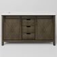 Lexora Home Marsyas 60" Double Bathroom Vanity in Rustic Brown with White Quartz Top and Rectangular Sinks, , large