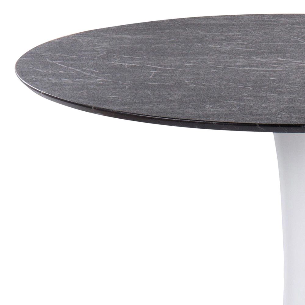 LumiSource Pebble Dining Table in White and Black - Table Only, , large