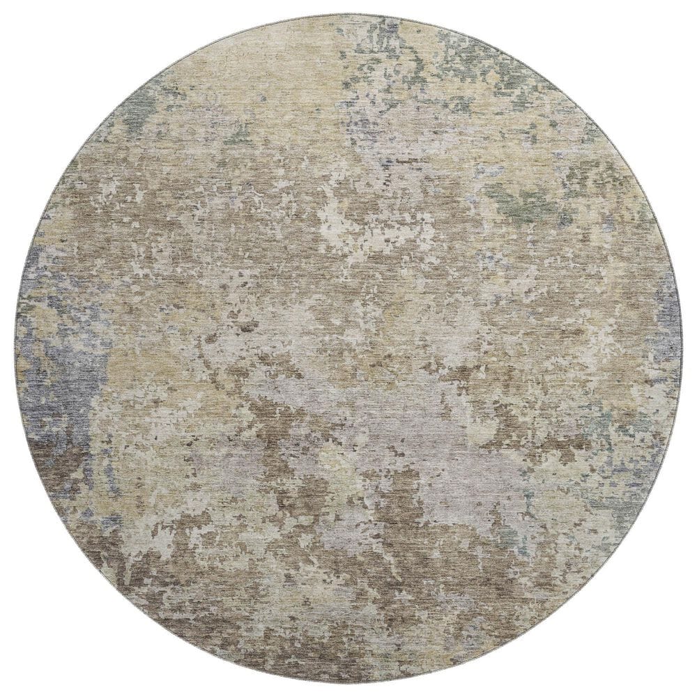 37B Bresca 8" Round Beige Indoor/Outdoor Area Rug, , large