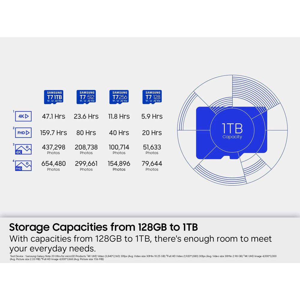 Samsung 1TB T7 UHS-I microSDXC Memory Card in Blue, , large