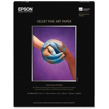 Epson Velvet Fine Art Paper (8.5x11" 20 Sheets), , large