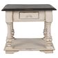 Santa Fe Rustic Side Table with 1 Drawer in Antique White and Grey, , large