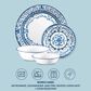 Corelle Portofino 16-Piece Dinnerware Set in White and Blue, , large