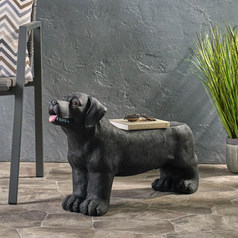 Hearth and Haven Outdoor MGO Dog Bench in Matte Black, , large