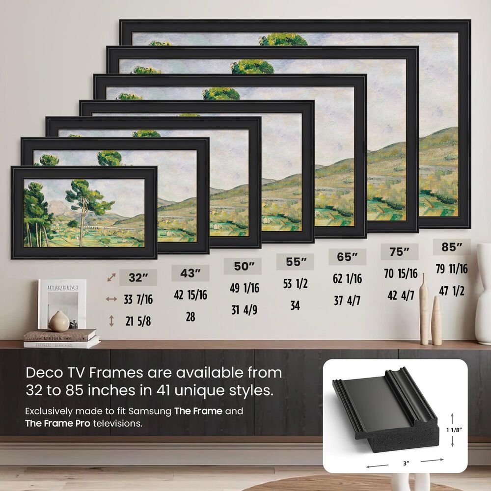 Deco TV Frames Premiere 32" Frame Bezel for Samsung the Frame TV in Black, , large