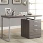 Pacific Landing Brennan 3-Drawer Office Desk in Weathered Grey and Silver, , large