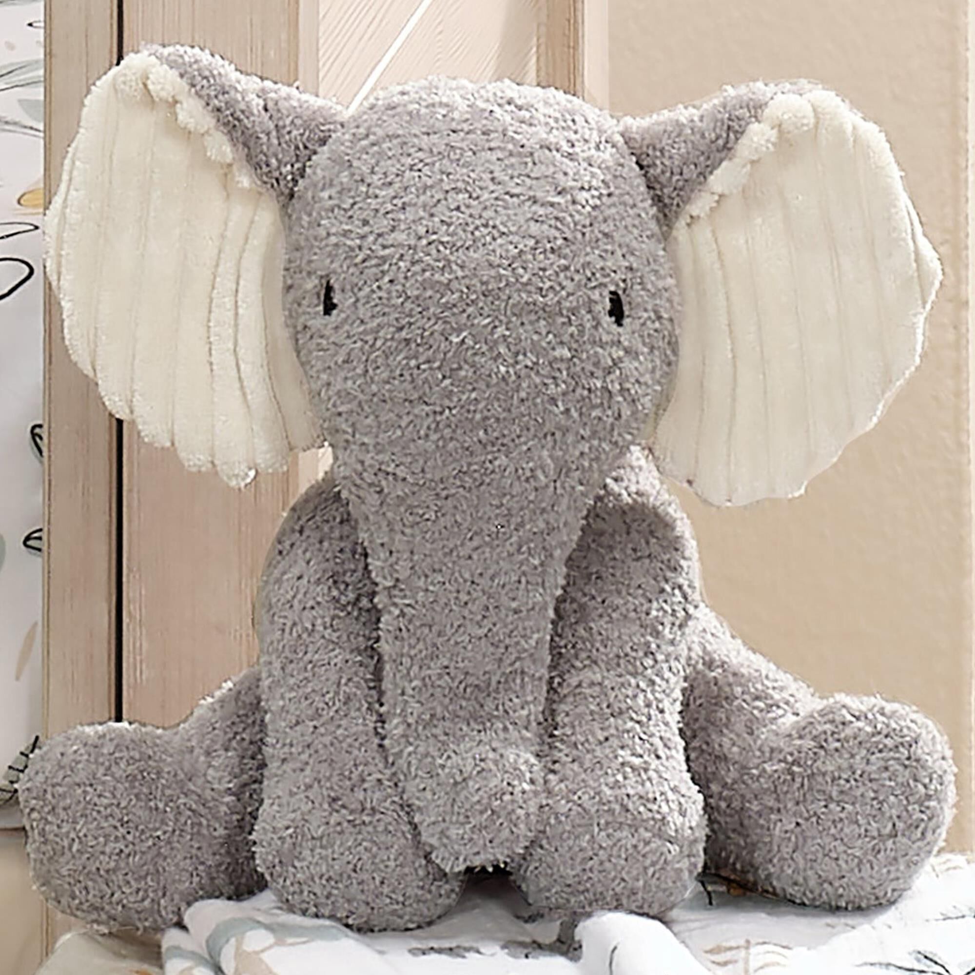 Lambs and Ivy Jungle Adventure Plush Elephant Stuffed Animal in Gray