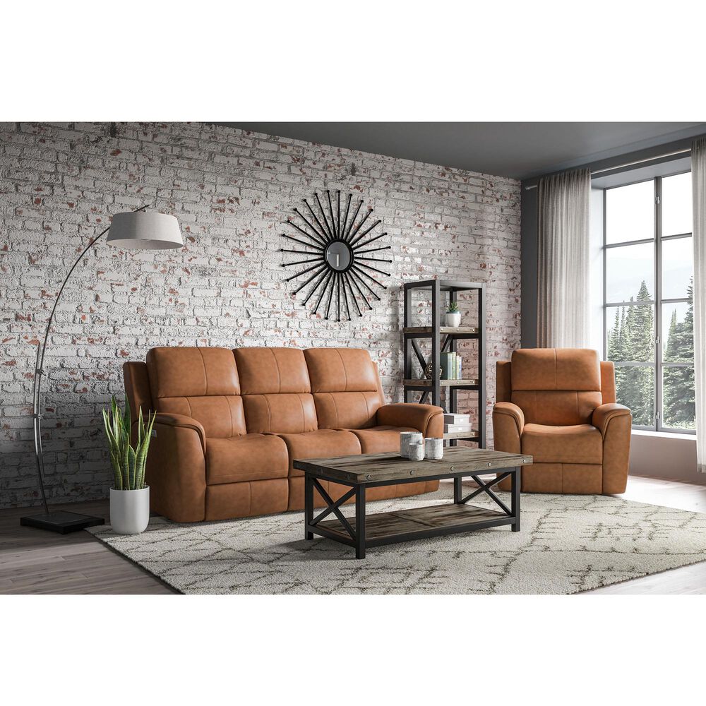 Flexsteel Henry Power Recliner with Headrest and Lumbar in Caramel, , large
