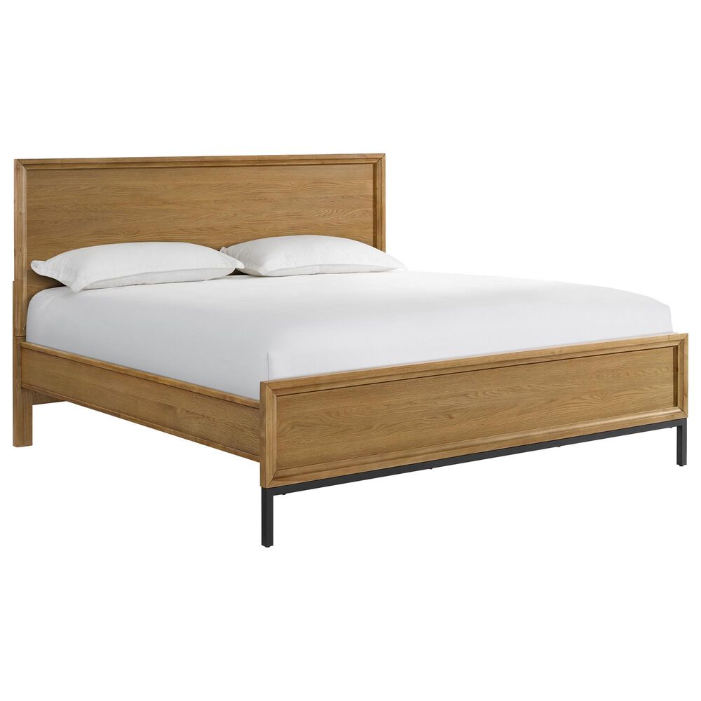 Hawthorne Furniture Newport King Panel Bed in Natural Oak and Matte Black, , large
