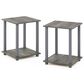 HOMLUX 2-Tier End Table in Gray (Set of 2), , large