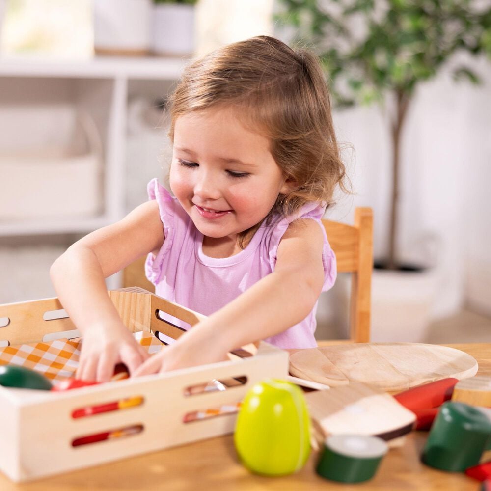 Melissa &amp; Doug Wooden Cutting Food Play Food Set, , large