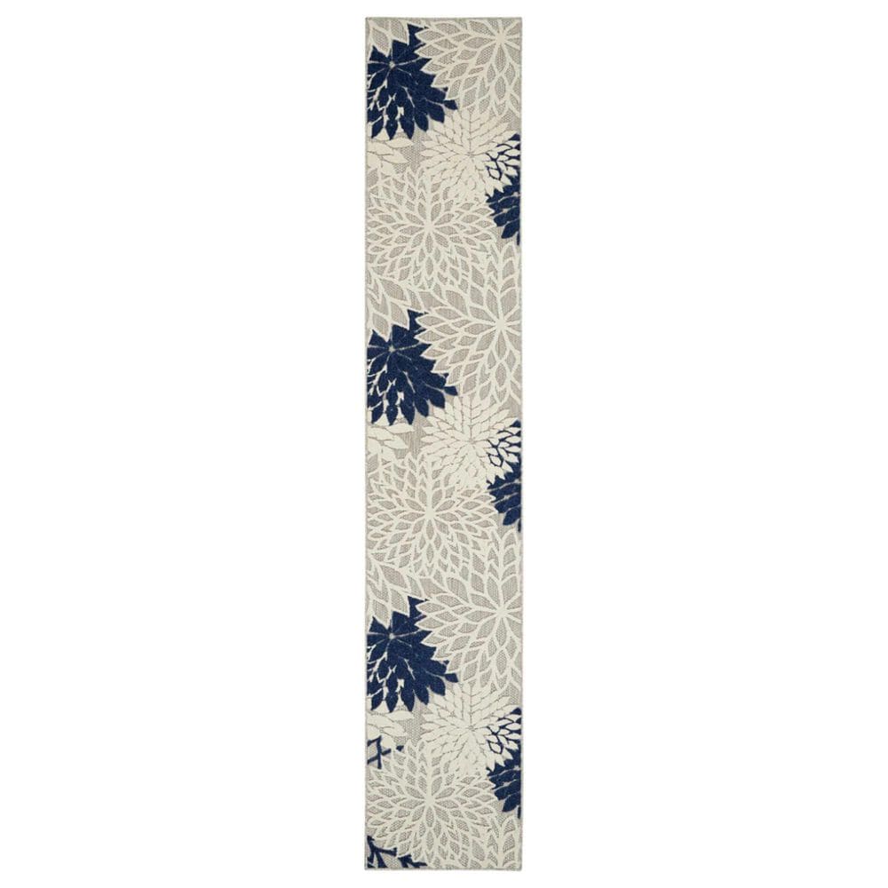 Nourison Aloha ALH05 2"3" x 12" Ivory and Navy Indoor/Outdoor Runner, , large