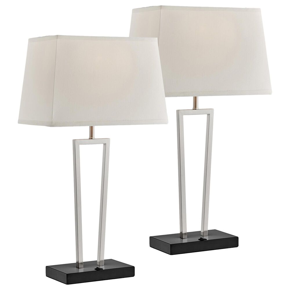 Lite Source Sonnagh Table Lamp in Brushed Nickel and Black (Set of 2), , large