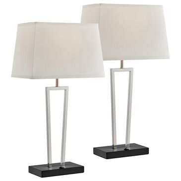 Lite Source Sonnagh Table Lamp in Brushed Nickel and Black (Set of 2), , large