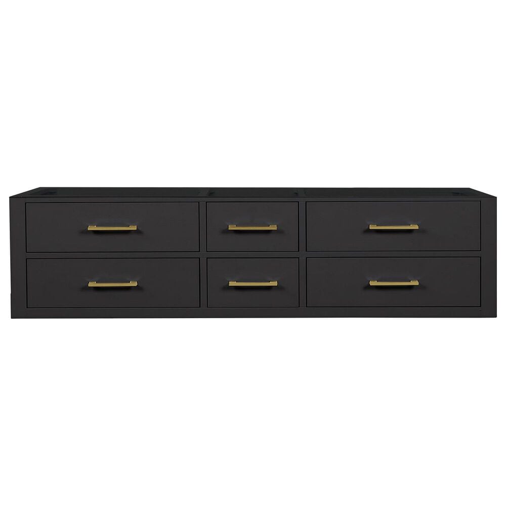 Lexora Home Castor 72&quot; Double Bathroom Vanity in Black with 2 cm White Quartz Top and Rectangular Sinks, , large