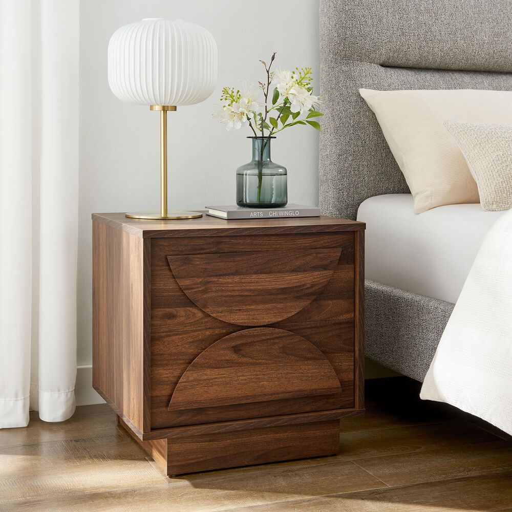 Modway Bulwark 2 Drawer Nightstand in Walnut, , large
