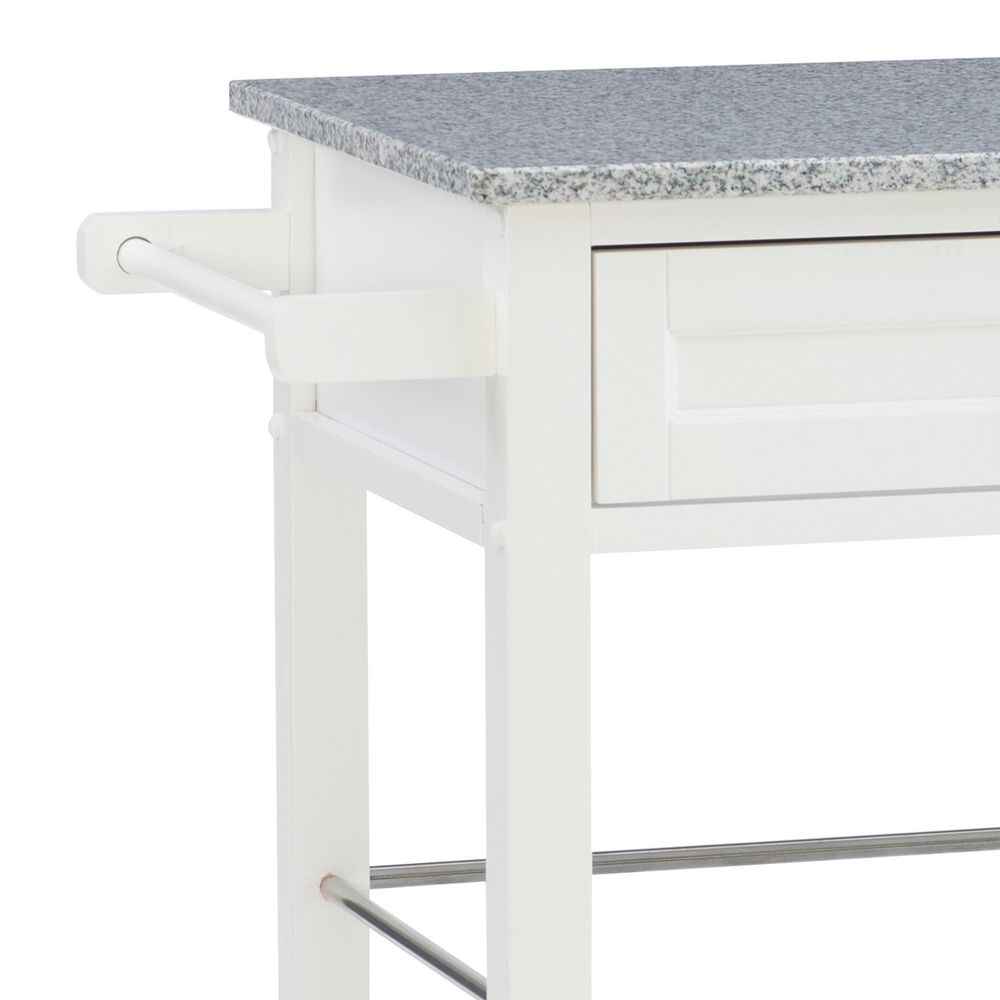 Linon Home Decor Cameron Kitchen Cart in White and Grey, , large