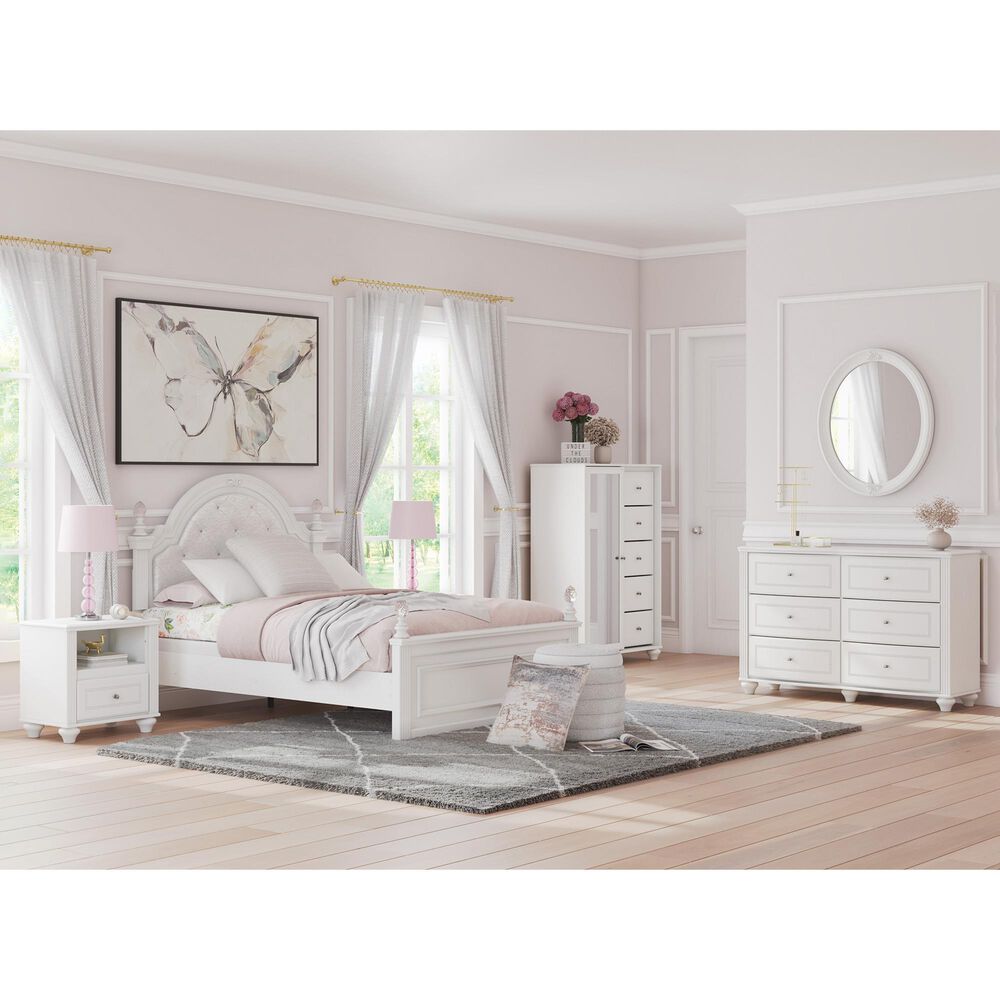 Ashley Kozlani 4-Piece Full Panel Bedroom Set in Matte White, , large