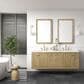 James Martin Vanities Laurent 72" Double Bathroom Vanity in Light Natural Oak with 3 cm White Zeus Quartz Top and Rectangular Sinks, , large