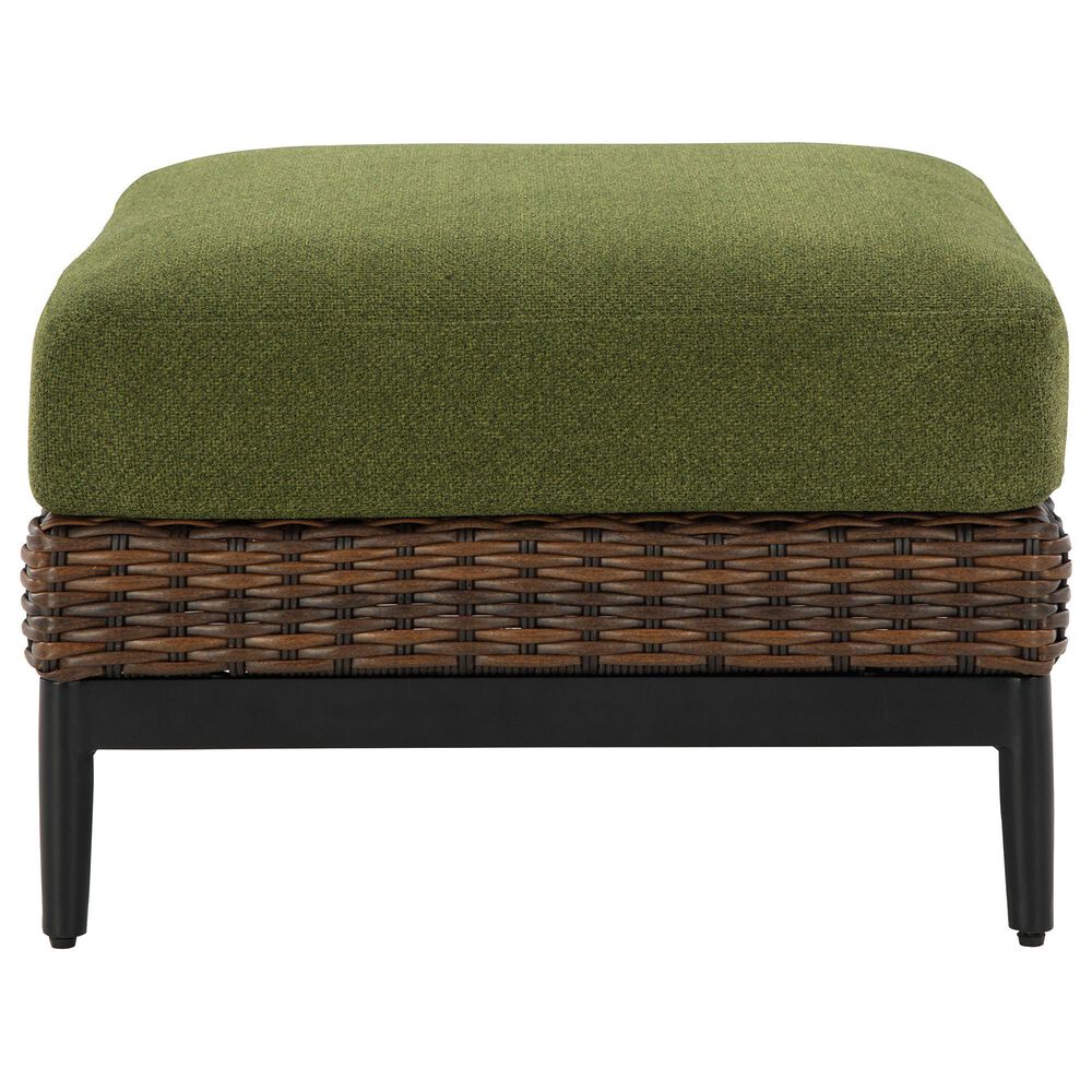 Ashley Horizon Hall Outdoor Ottoman with Cushion in Green, , large