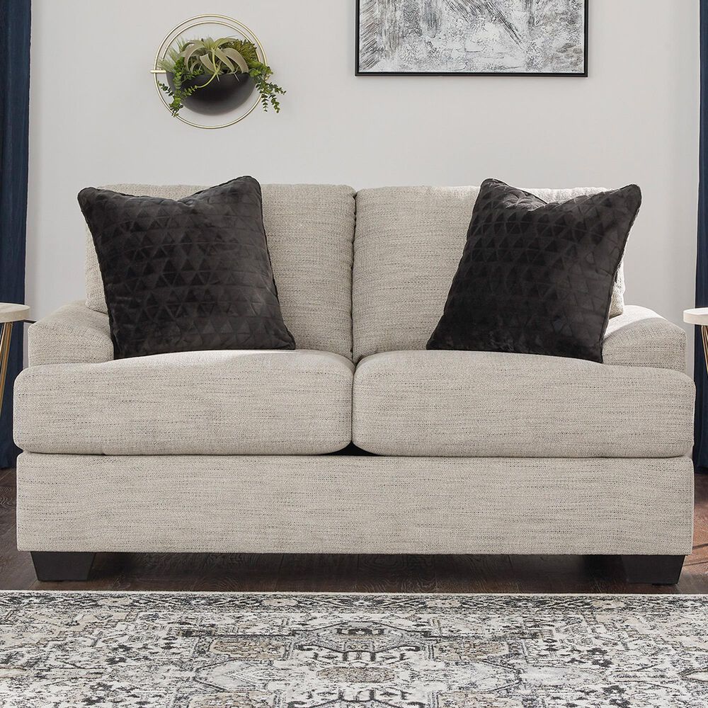 Ashley Vayda Stationary Loveseat in Pebble, , large