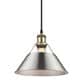 Golden Lighting Orwell 1-Light Medium Pendant with Pewter Shade in Aged Brass, , large