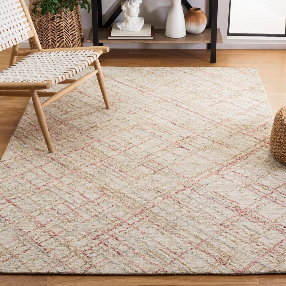 Safavieh Micro-Loop MLP479Q 4&#39; x 6&#39; Ivory and Red Area Rug, , large