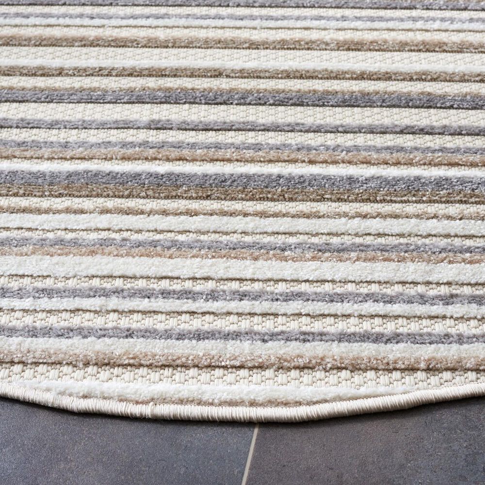 Safavieh Cabana CBN323B 6&#39;7&quot; Round Ivory and Grey Indoor/Outdoor Area Performance Rug, , large