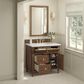James Martin Vanities Lorelai 36" Single Vanity in Mid-Century Walnut with 3 cm Arctic Fall Solid Surface Top, , large