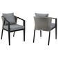 Blue River Aileen Outdoor Dining Chair with Dark Gray Cushion in Black and Gray (Set of 2), , large