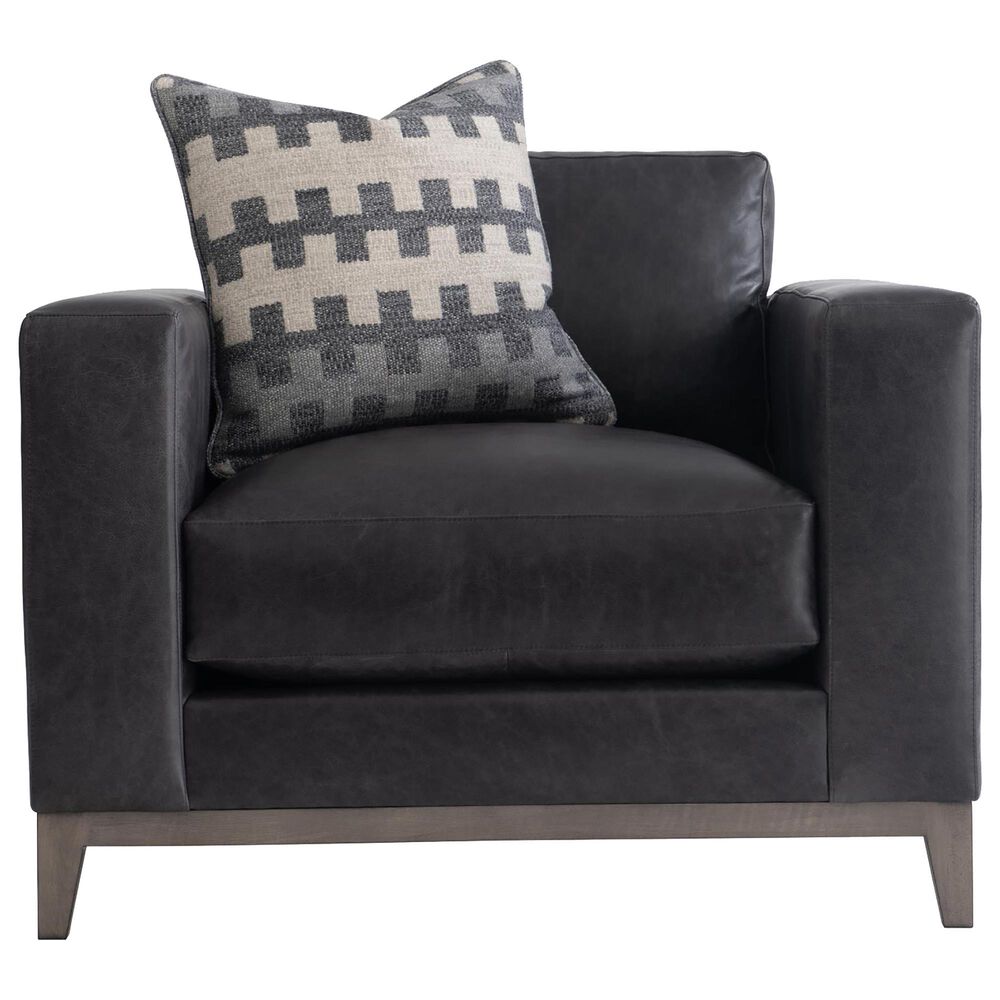 Bernhardt Noel Leather Club Chair in Grey, , large